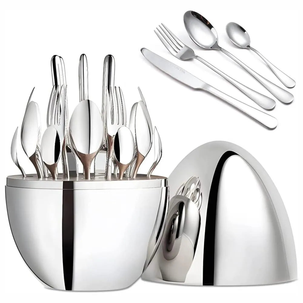 SET CUBIERTOS X24 EN FORMA DE HUEVO
