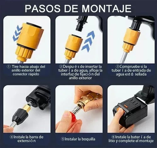 Hidrolavadora 48v 2 baterias y accesorios.