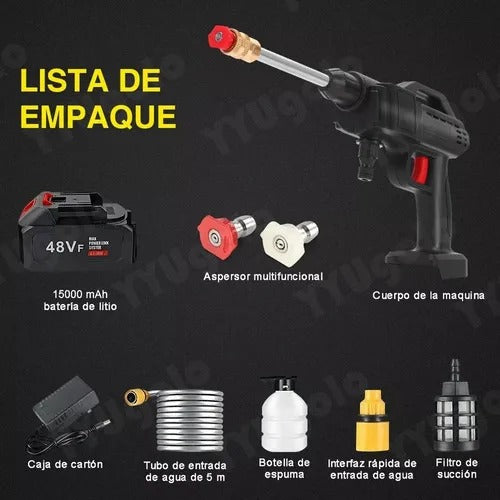 Hidrolavadora 48v 2 baterias y accesorios.