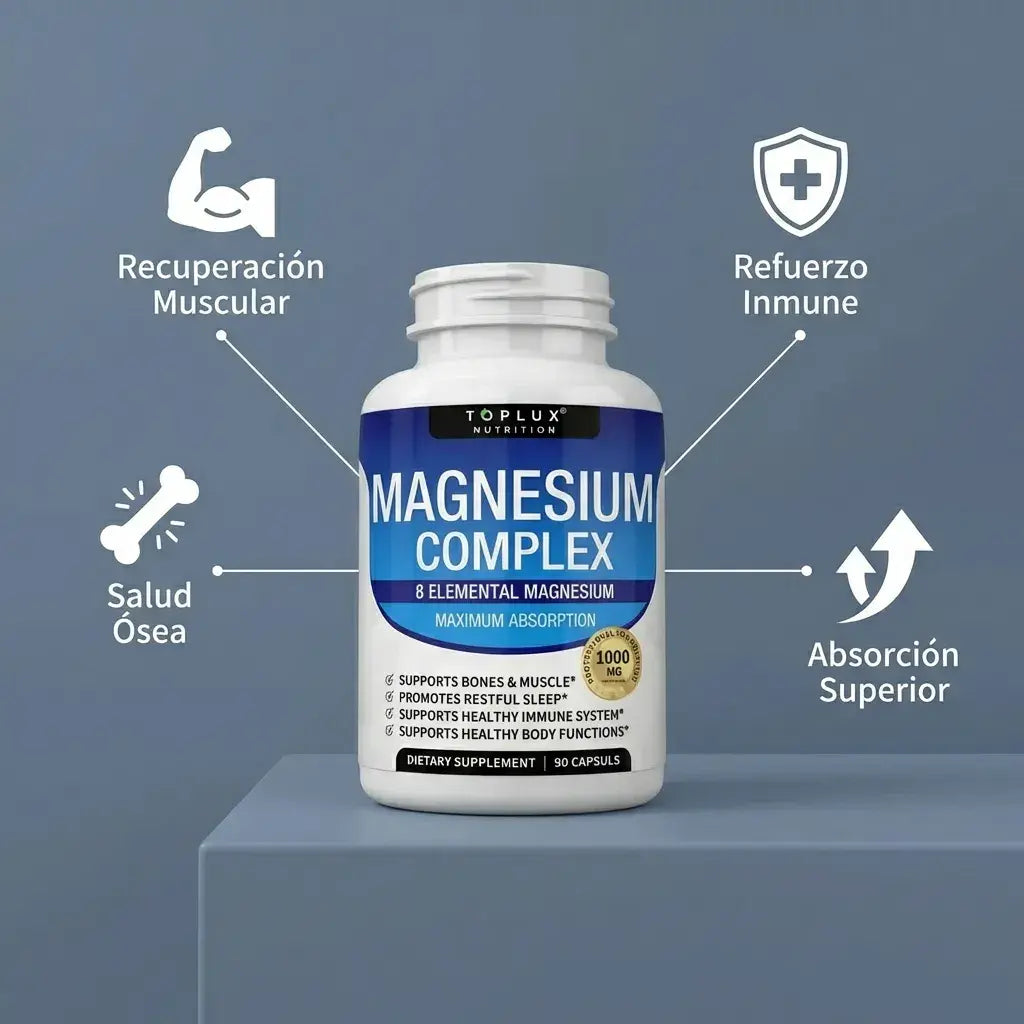 Suplemento De Magnesio De 8 Elementos Toplux, 90 Cápsulas